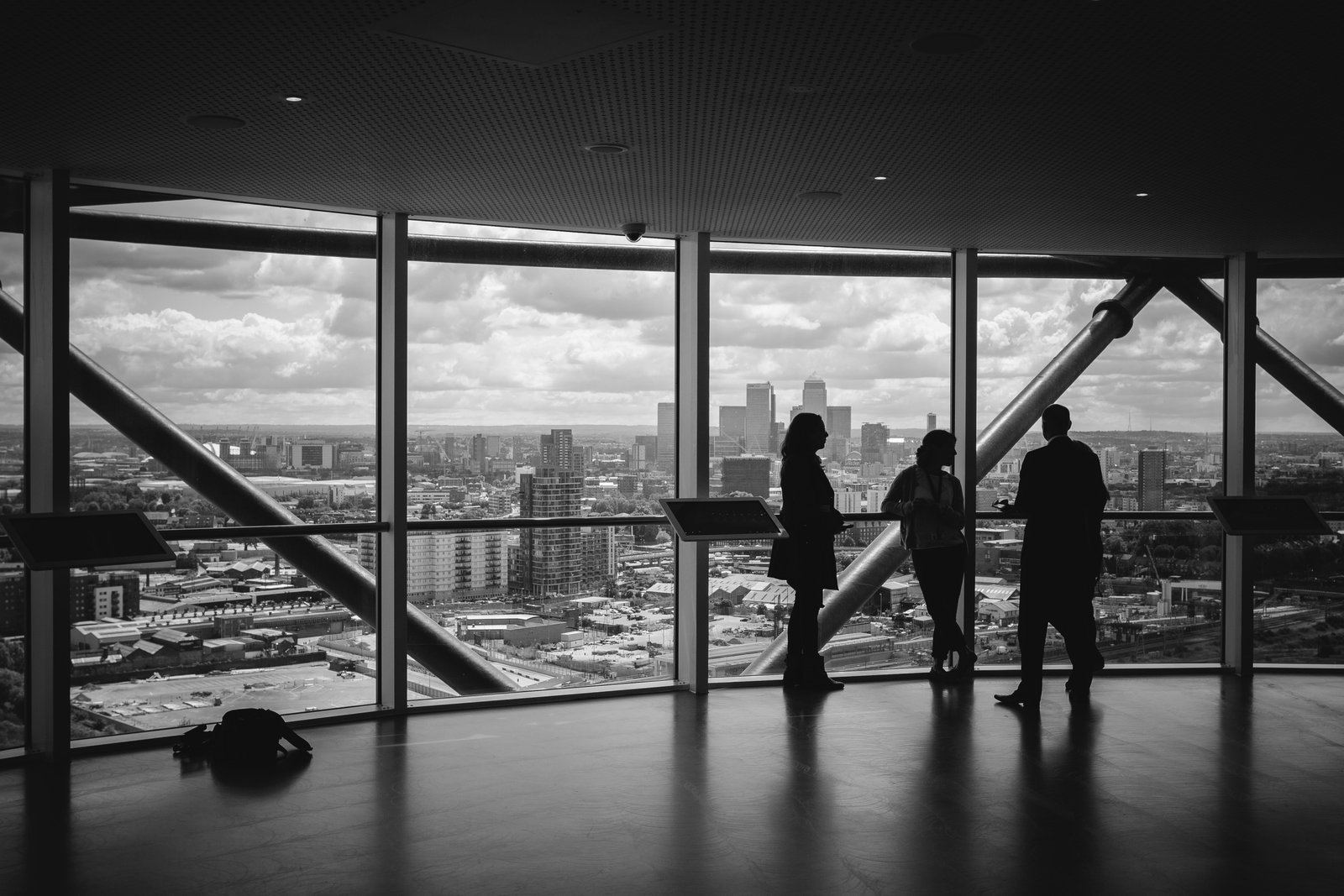 Operations leaders overlooking a city