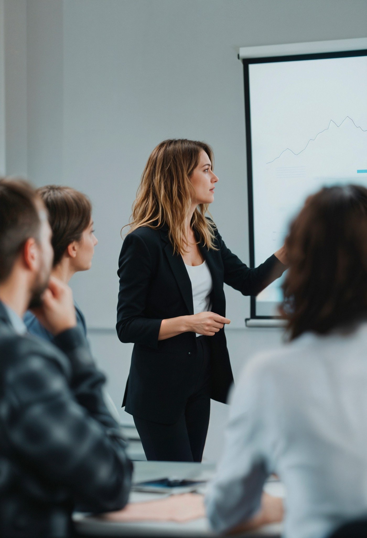 A Kronvall consultant leading a working session in front of a client team